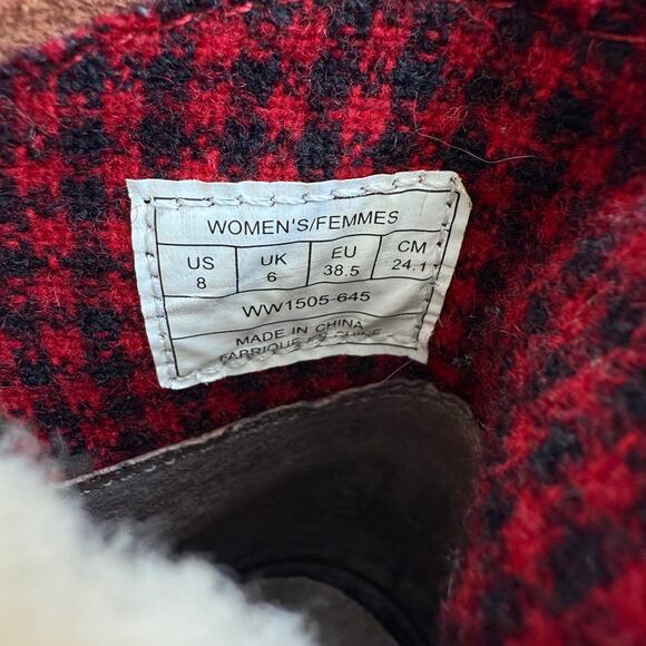 Woolrich Anthropologie Artist Wool and Shearling Wood Sole Heeled Boots sz 8 - Picture 9 of 10